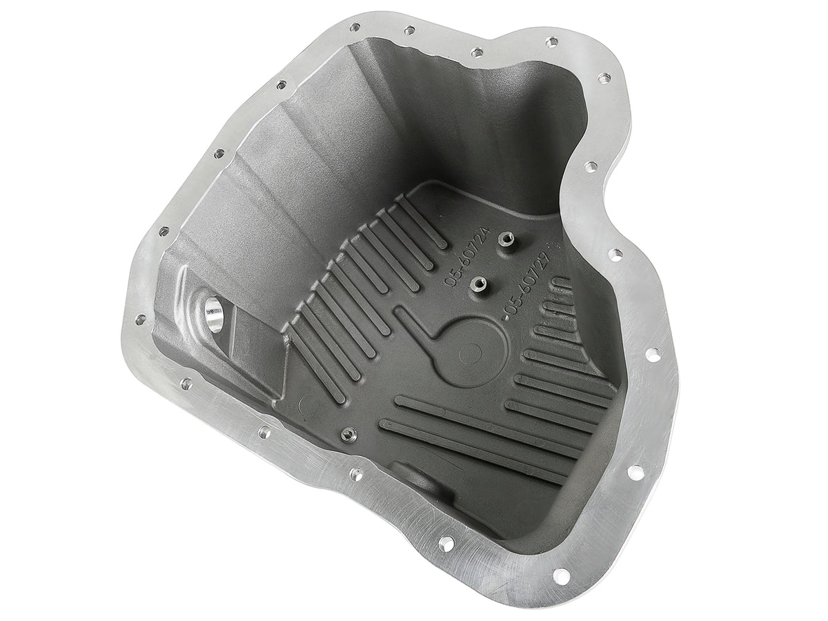 aFe Street Series Engine Oil Pan Raw w/ Machined Fins - Chevy/GMC 2001-2010 6.6L - Capacity 12, Height 6.94 in