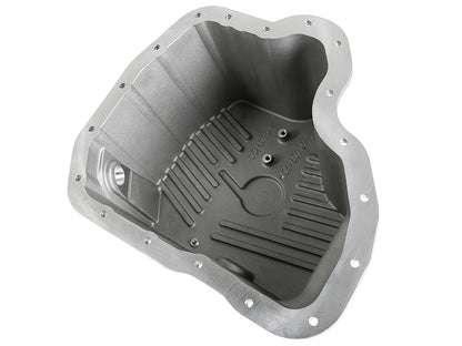 aFe Street Series Engine Oil Pan Raw w/ Machined Fins - Chevy/GMC 2001-2010 6.6L - Capacity 12, Height 6.94 in