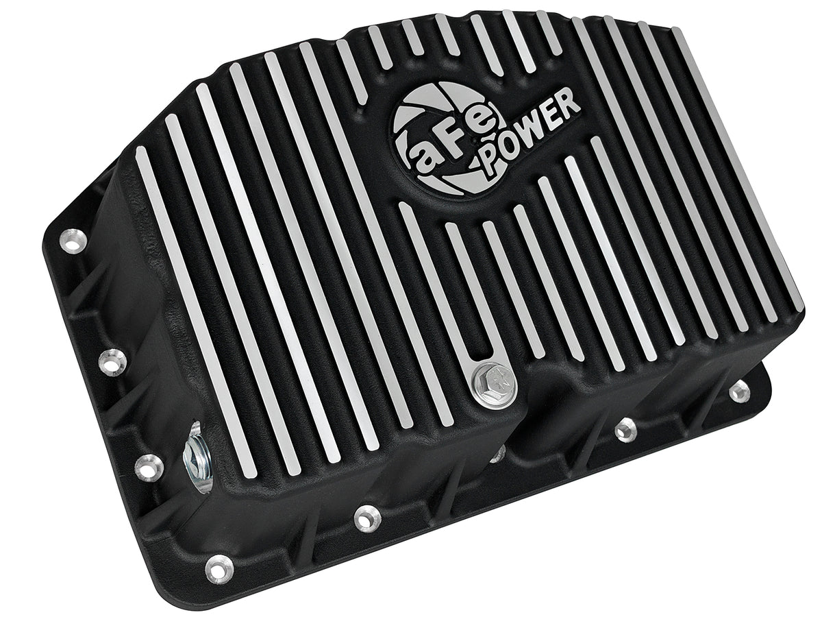 aFe Pro Series Engine Oil Pan Black w/ Machined Fins - Ford 2011-2026 6.7L