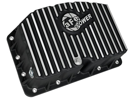 aFe Pro Series Engine Oil Pan Black w/ Machined Fins - Ford 2011-2026 6.7L