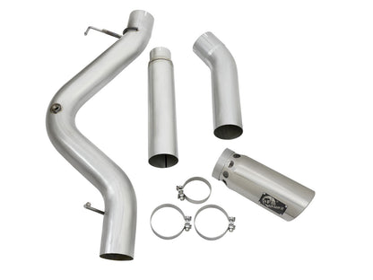 aFe Large Bore-HD 5 IN 409 Stainless Steel DPF-Back Exhaust System w/Polished Tip - Chevy/GMC 2016 6.6L