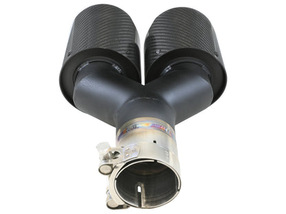 aFe Takeda 304 Stainless Steel Clamp-on Exhaust Tip Carbon Fiber - Left