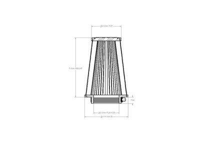 aFe Universal Clamp-On Air Filter w/ D2 Dura-Dry Media - 21-30507V