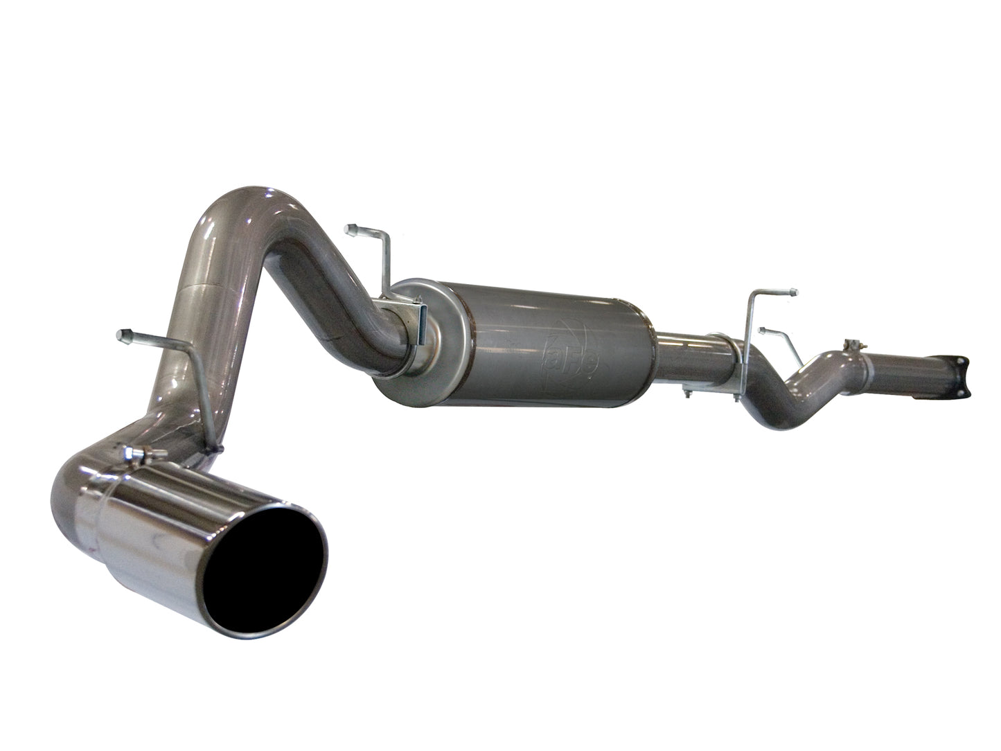 aFe Large Bore-HD 4 IN 409 Stainless Steel Cat-Back Exhaust System w/ Polished Tip - Chevy/GMC 2001-2005 6.6L