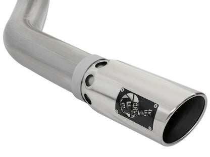 aFe Large Bore-HD 4 IN 409 Stainless Steel DPF-Back Exhaust System w/ Polished Tip - Dodge/Ram 2007-2012 6.7L