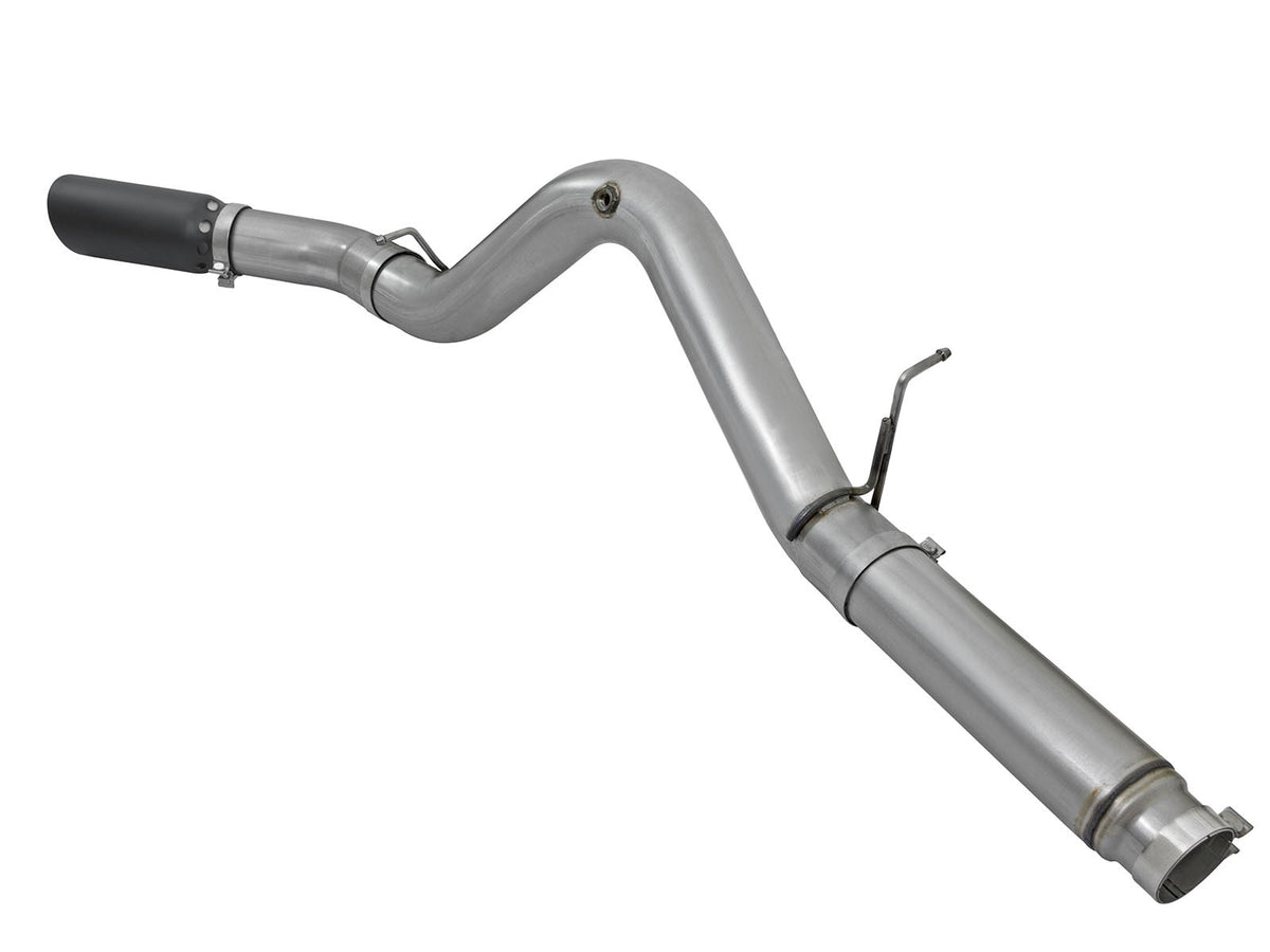 aFe Large Bore-HD 5 IN 409 Stainless Steel DPF-Back Exhaust System w/Black Tip - Chevy/GMC 2016 6.6L