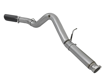 aFe Large Bore-HD 5 IN 409 Stainless Steel DPF-Back Exhaust System w/Black Tip - Chevy/GMC 2016 6.6L