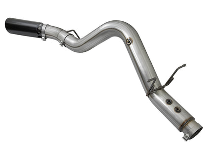 aFe Large Bore-HD 4 IN 409 Stainless Steel DPF-Back Exhaust System w/Black Tip - Chevy/GMC 2017-2019 6.6L