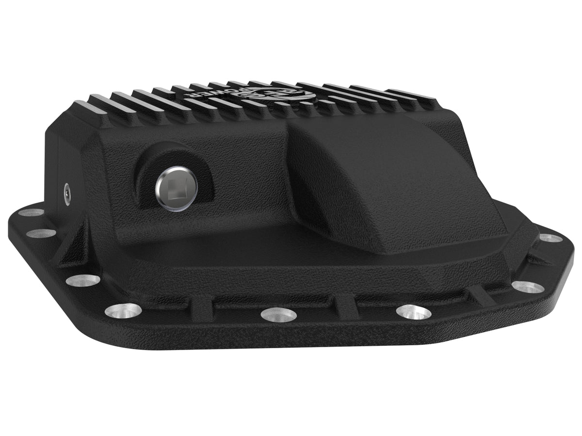 aFe Pro Series Front Differential Cover Black w/ Machined Fins - Ford 2023-2026 6.7L/7.3L