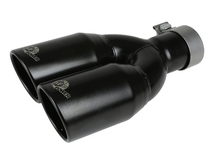 aFe MACH Force-Xp 409 Stainless Steel Clamp-on Exhaust Tip Black - 49T25374-B12