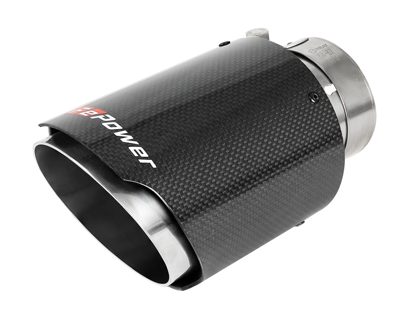 aFe MACH Force-Xp 304 Stainless Steel Clamp-on Exhaust Tip Carbon Fiber - 304 Stainless Steel, Outlet Inside Diameter 4 in