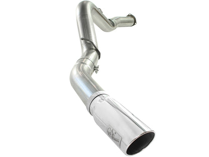 aFe Large Bore-HD 5 IN 409 Stainless Steel DPF-Back Exhaust System w/Polished Tip - Chevy/GMC 2007-2010 6.6L