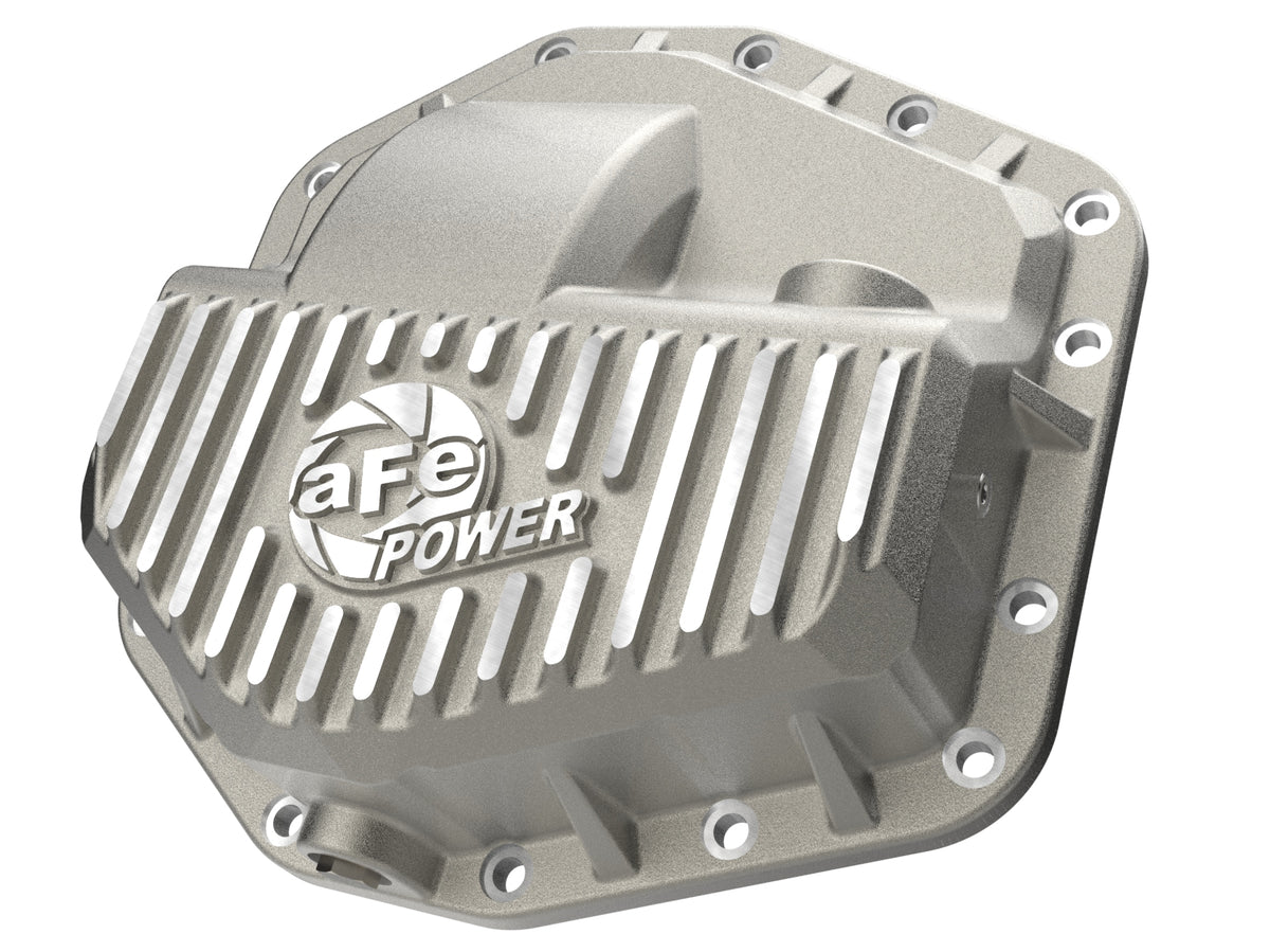 aFe Street Series Front Differential Cover Raw w/ Machined Fins - Ford 2023-2026 6.7L/7.3L