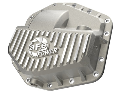 aFe Street Series Front Differential Cover Raw w/ Machined Fins - Ford 2023-2026 6.7L/7.3L