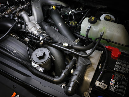 aFe BladeRunner Aluminum Hot and Cold Charge Pipe Kit Black - Ford 2023-2026 6.7L - 46-20734-B