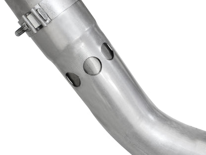 aFe Large Bore-HD 4 IN 409 Stainless Steel DPF-Back Exhaust System w/Black Tip - Ford 2011-2014 6.7L