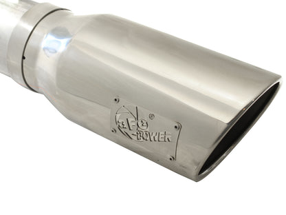 aFe Large Bore-HD 5 IN 409 Stainless Steel DPF-Back Exhaust System w/Polished Tip - Ford 2011-2014 6.7L