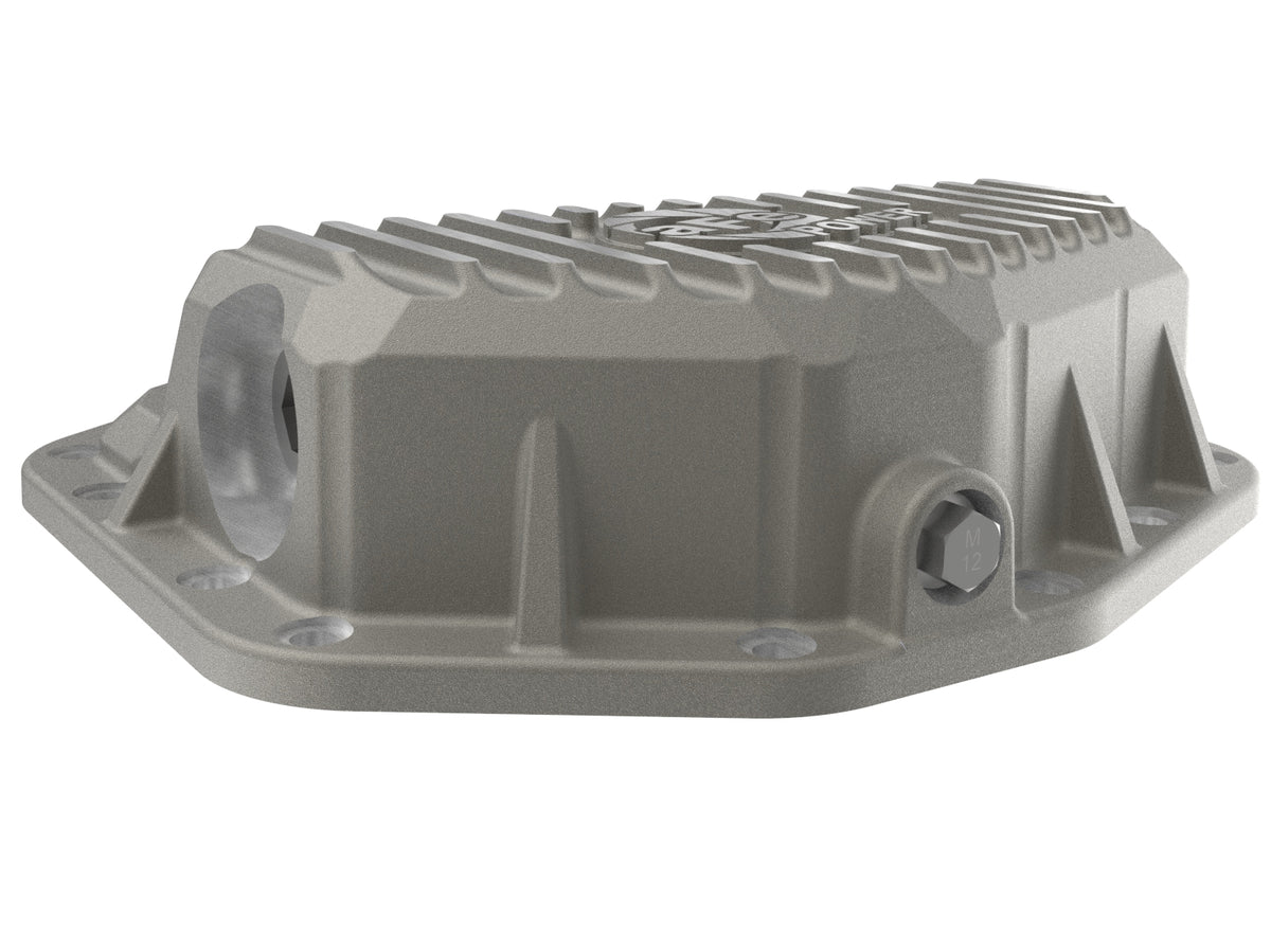 aFe Street Series Front Differential Cover Raw w/ Machined Fins - Ford 2023-2026 6.7L/7.3L