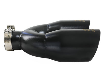 aFe Takeda 304 Stainless Steel Clamp-on Exhaust Tip Black - 49T25484-B121