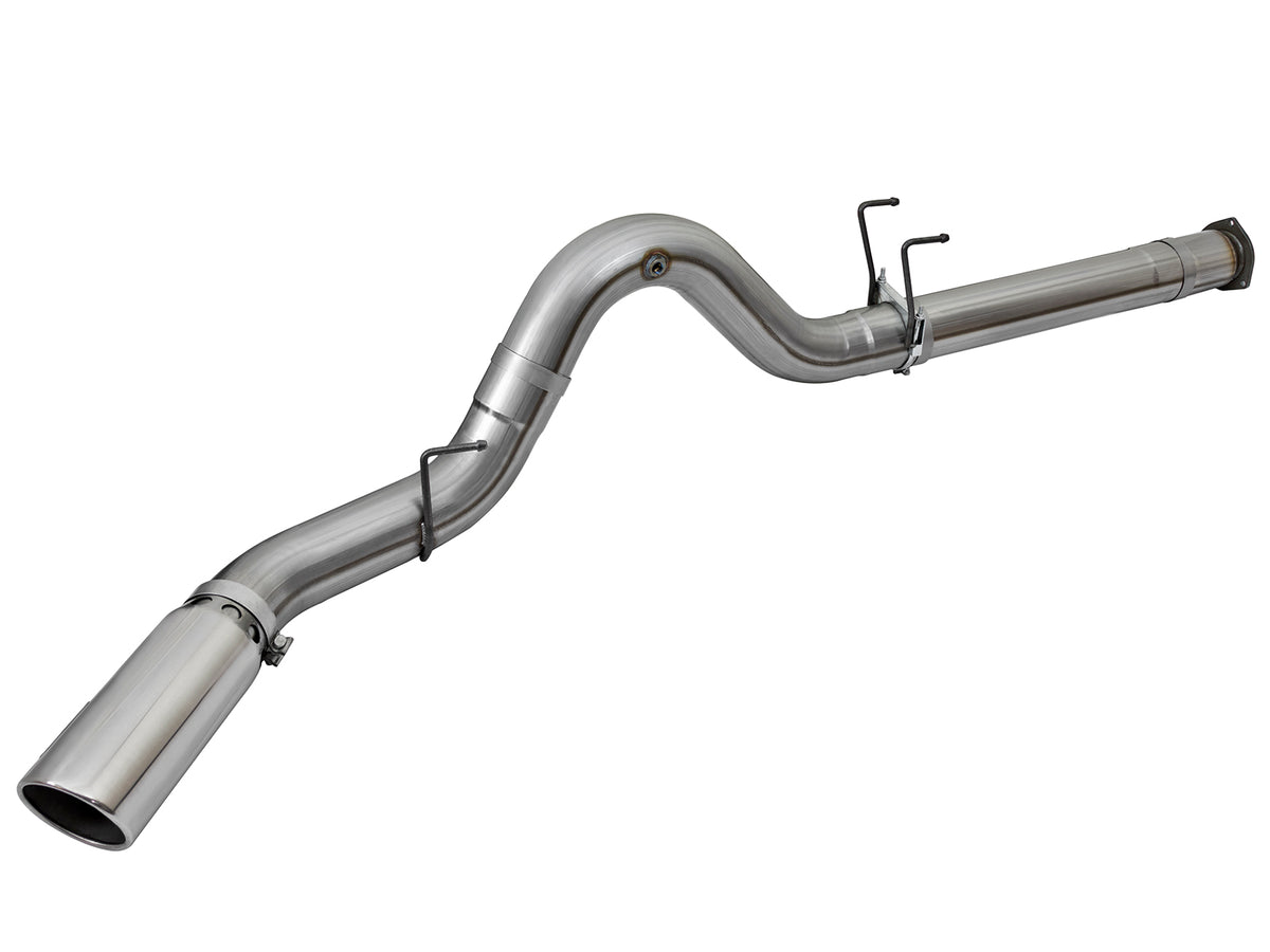 aFe Large Bore-HD 5 IN 409 Stainless Steel DPF-Back Exhaust System w/Polished Tip - Ford 2017-2026 6.7L