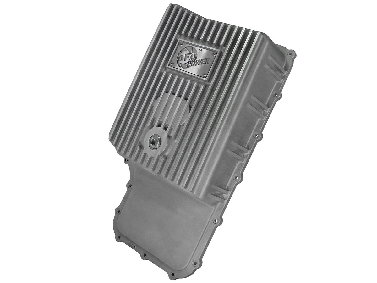 aFe Street Series Transmission Pan Raw w/ Machined Fins - Ford 2011-2021 6.2L/6.7L