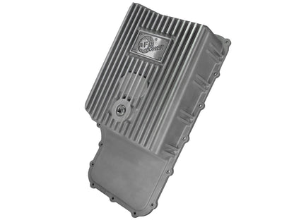 aFe Street Series Transmission Pan Raw w/ Machined Fins - Ford 2011-2021 6.2L/6.7L