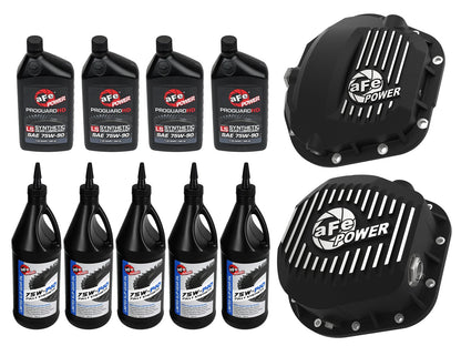 aFe Front & Rear Differential Cover Package w/ Oil - Ford 1999-2016