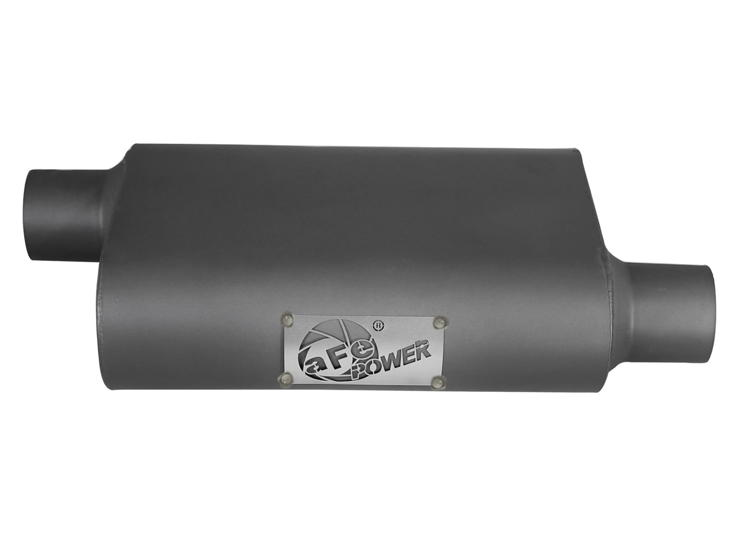 aFe Scorpion Aluminized Steel Pass-Through Muffler - Body Length 13 in, Body Width 10 in