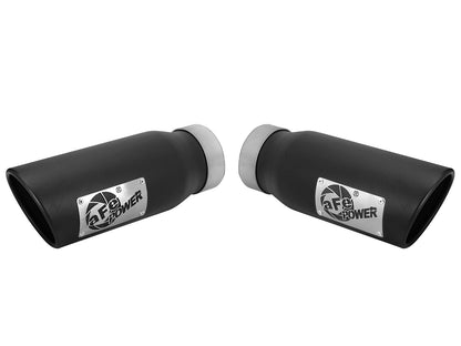 aFe MACH Force-Xp 409 Stainless Steel Clamp-on Exhaust Tip Black - 49T35456-B12