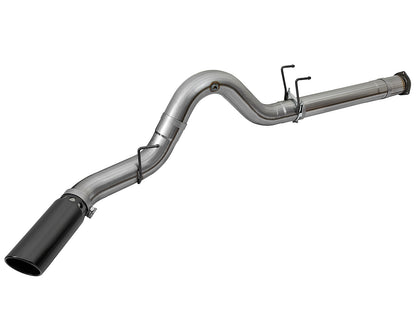 aFe Large Bore-HD 5 IN 409 Stainless Steel DPF-Back Exhaust System w/Black Tip - Ford 2017-2026 6.7L