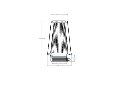 aFe Universal Clamp-On Air Filter w/ D2 Dura-Dry Media - 21-30003V