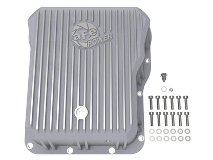aFe Street Series Transmission Pan Raw w/ Machined Fins - Chevy/GMC 2001-2019 6.6L/8.1L