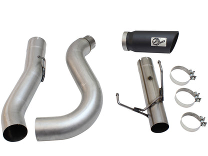 aFe Large Bore-HD 5 IN 409 Stainless Steel DPF-Back Exhaust System w/Black Tip - Ram 2013-2018 6.7L - 49-42051-1B