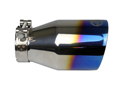 aFe MACH Force-Xp 304 Stainless Steel Clamp-on Exhaust Tip Blue Flame