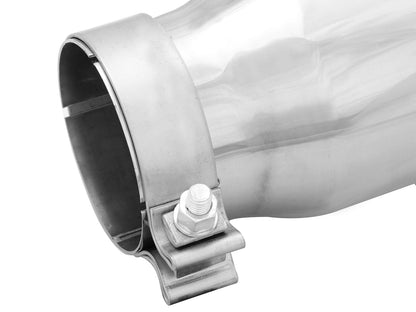 aFe MACH Force-Xp 304 Stainless Steel Clamp-on Exhaust Tip Polished Left Side Exit - 49T35452-P12
