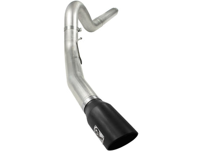 aFe Large Bore-HD 5 IN 409 Stainless Steel DPF-Back Exhaust System w/Black Tip - Ford 2008-2010 6.4L
