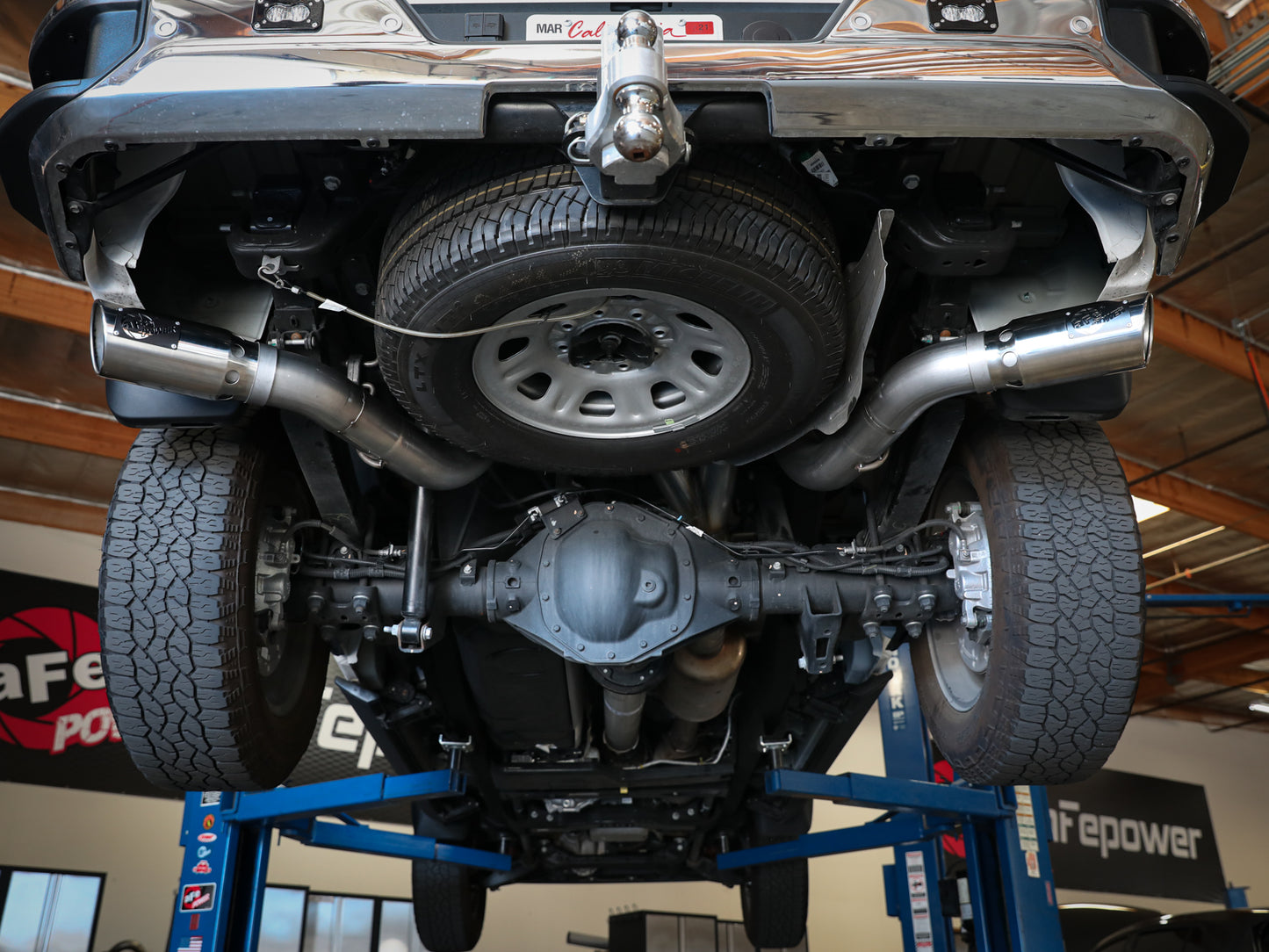 aFe Large Bore-HD 4 IN 409 Stainless Steel DPF-Back Exhaust System w/Polished Tip - Chevy/GMC 2020-2026 6.6L