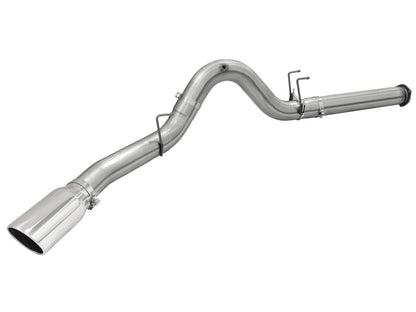 aFe Large Bore-HD 5 IN 409 Stainless Steel DPF-Back Exhaust System w/Polished Tip - Ford 2015-2016 6.7L