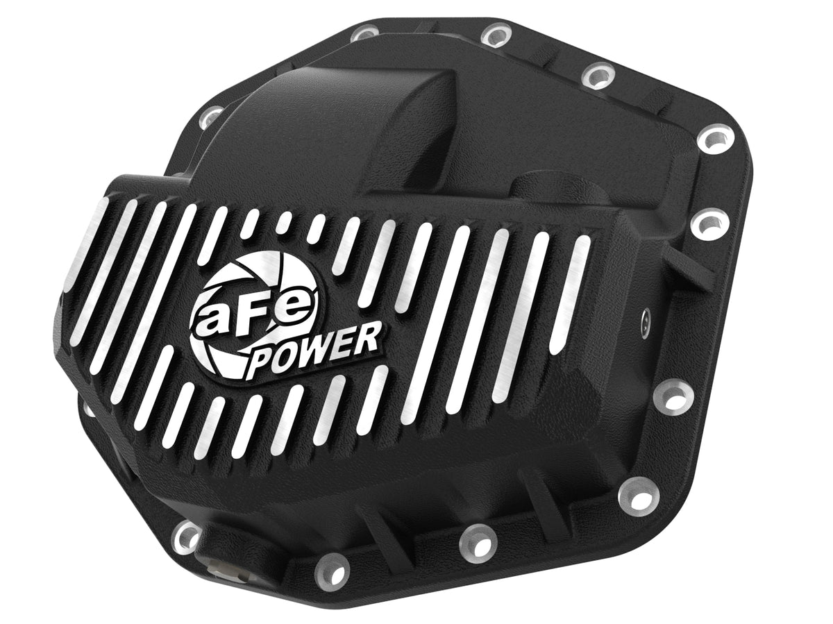 aFe Pro Series Front Differential Cover Black w/ Machined Fins - Ford 2023-2026 6.7L/7.3L