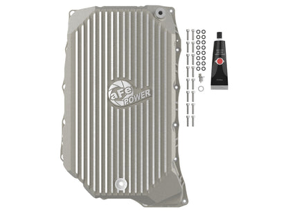 aFe Street Series Transmission Pan Raw w/ Machined Fins - Chevy/GMC 2020-2026 6.6L