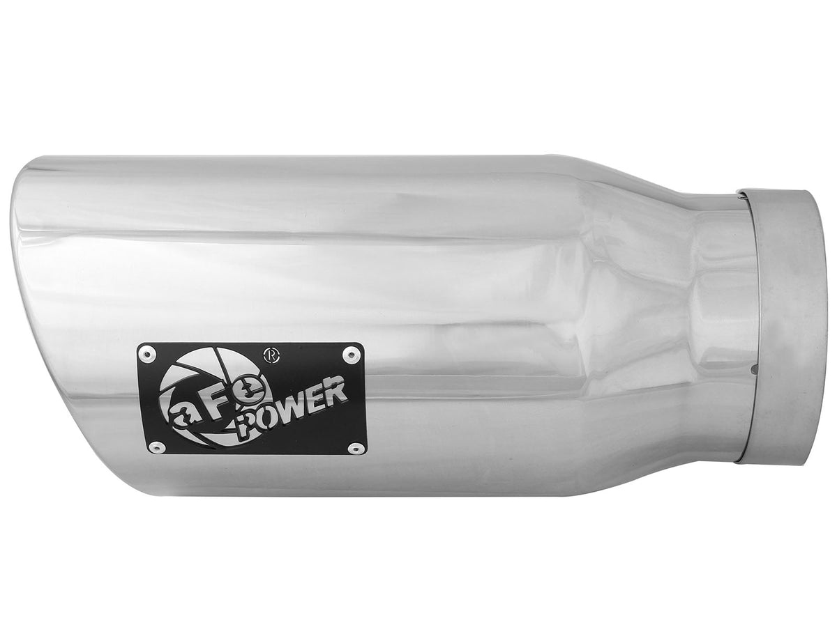 aFe MACH Force-Xp 304 Stainless Steel Clamp-on Exhaust Tip Polished Left Side Exit - 49T50702-P15