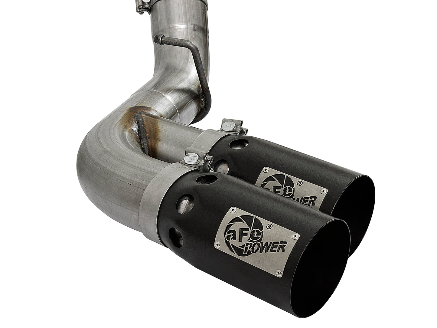 aFe Rebel XD Series 4 IN 409 Stainless Steel DPF-Back Exhaust w/Dual Black Tips - Chevy/GMC 2017-2019 6.6L