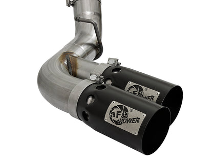 aFe Rebel XD Series 4 IN 409 Stainless Steel DPF-Back Exhaust w/Dual Black Tips - Chevy/GMC 2017-2019 6.6L