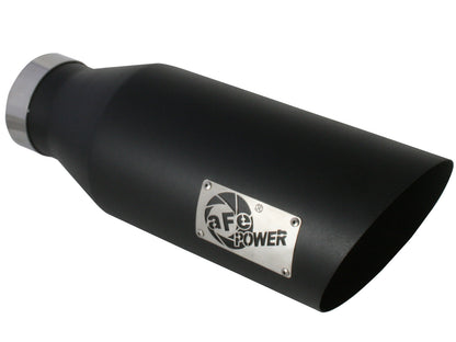 aFe MACH Force-Xp 409 Stainless Steel Clamp-on Exhaust Tip Black - 49-92023-B