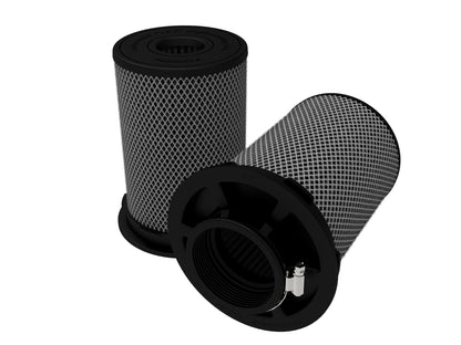 aFe Momentum Intake Replacement Air Filter w/ Black Pro 5R Media (Pair) - Flange Inside Diameter 3 in, Height 8 in