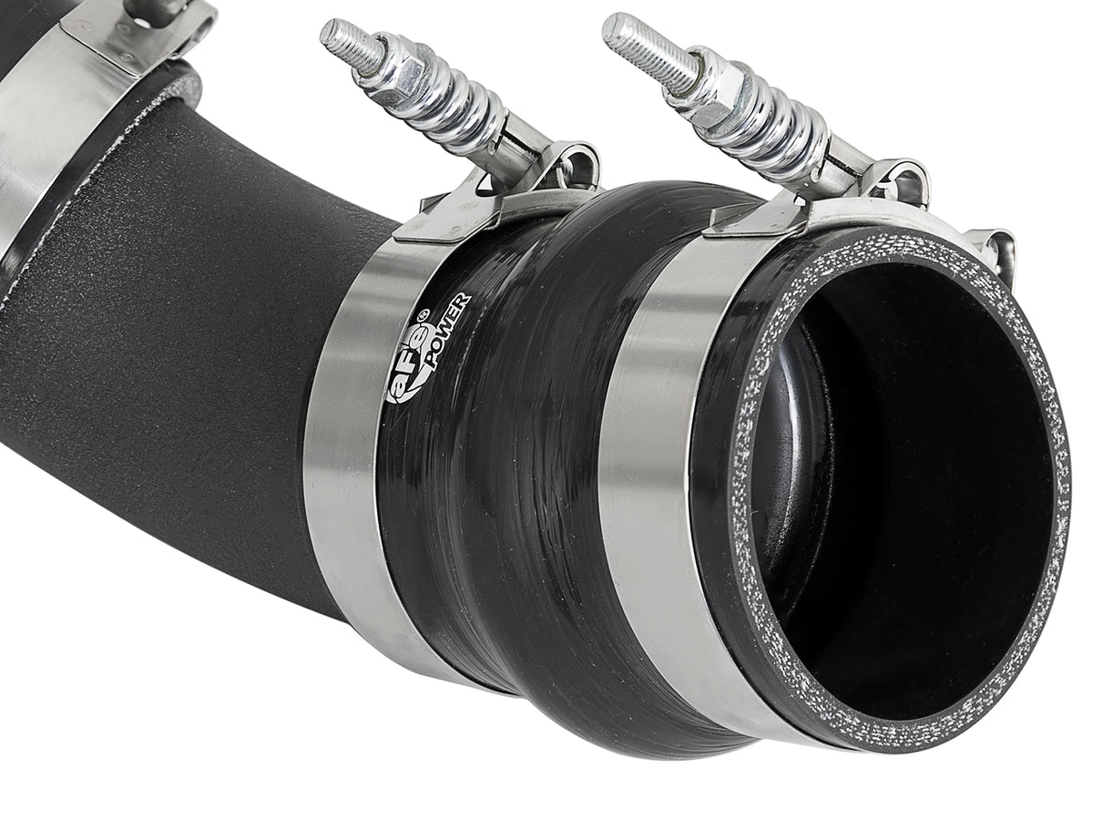aFe BladeRunner 3 IN & 3-1/2 IN Aluminum Hot and Cold Charge Pipe Kit Black - Chevy/GMC 2017-2019 6.6L