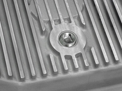 aFe Street Series Transmission Pan Raw w/ Machined Fins - Ford 2011-2021 6.2L/6.7L