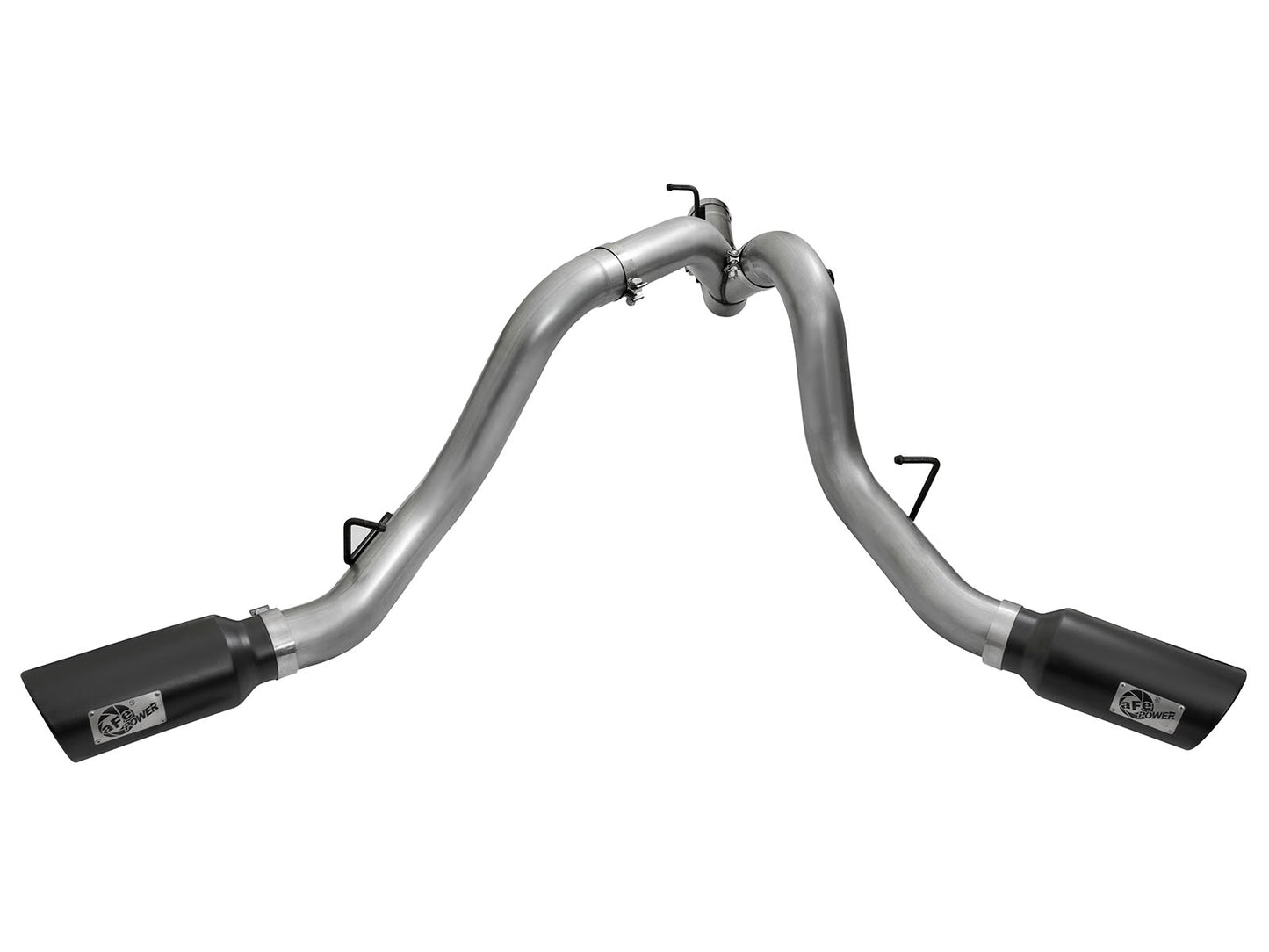 aFe Large Bore-HD 4 IN 409 Stainless Steel DPF-Back Exhaust System w/Black Tip - Chevy/GMC 2016 6.6L