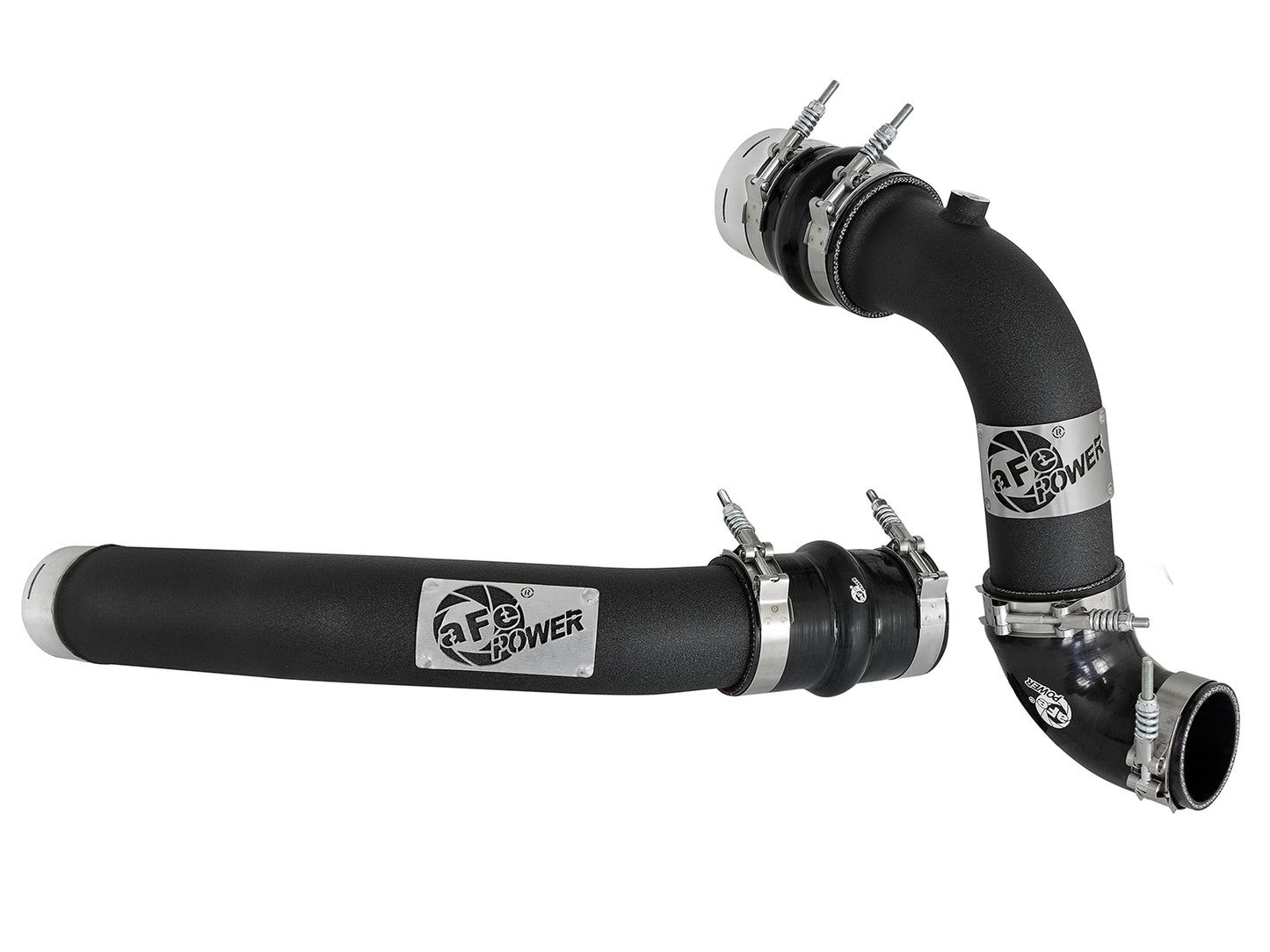aFe BladeRunner 3 IN Aluminum Hot and Cold Charge Pipe Kit Black - Ford 2017-2022 6.7L
