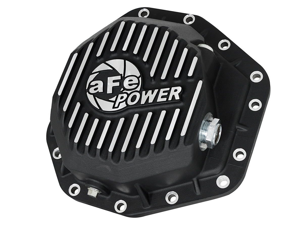 aFe Pro Series Rear Differential Cover Black w/ Machined Fins - Ford 2017-2023 6.7L - Axle Type Dana M275